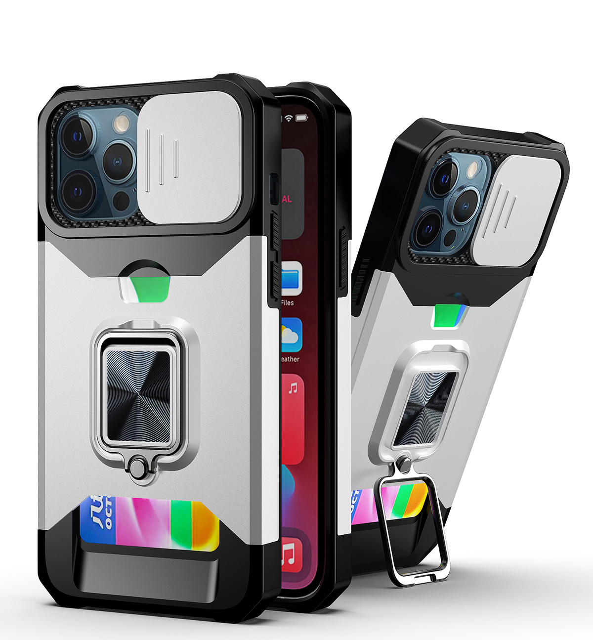 

Противоударный чехол Сard Reader Case для iPhone 12 / 12 Pro, серебристый, Сard Reader Case