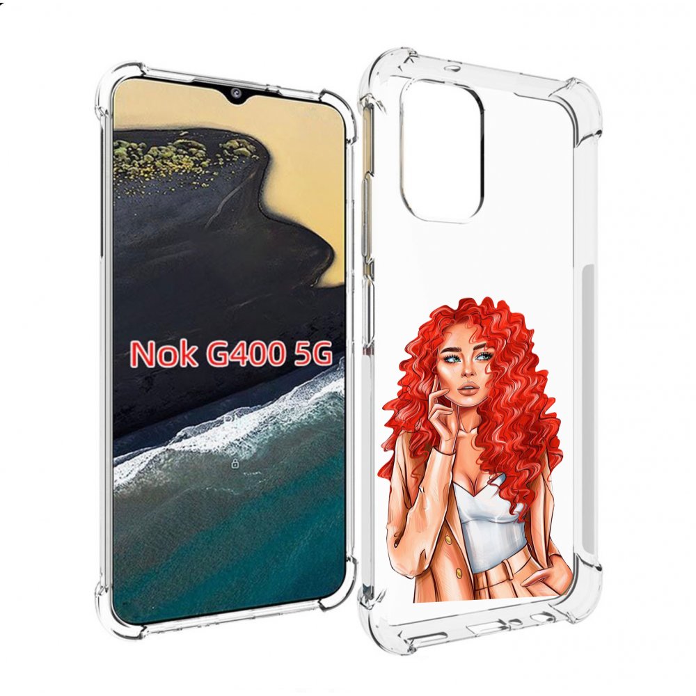 

Чехол MyPads девушка-с-яркими-волосами женский для Nokia G400 5G, Прозрачный, Tocco