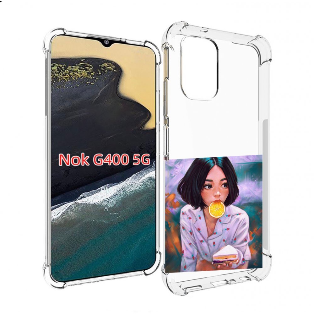 

Чехол MyPads девушка-с-чизкейком женский для Nokia G400 5G, Прозрачный, Tocco