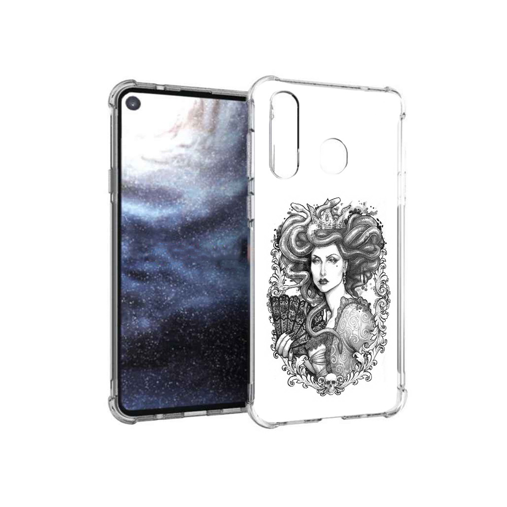 

Чехол MyPads Tocco для Samsung Galaxy A8s медуза черно белый (PT124633.501.472), Прозрачный, Tocco