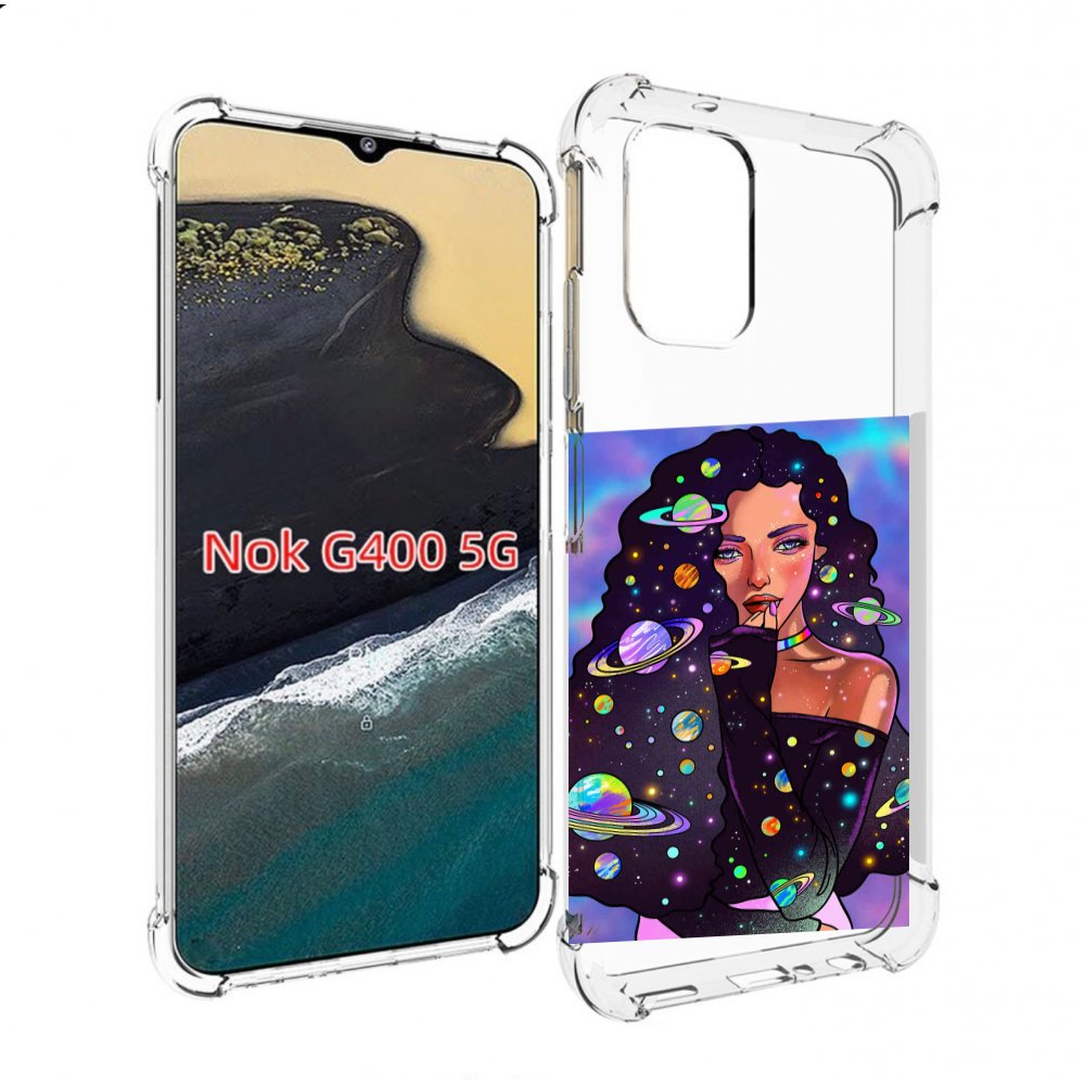 

Чехол MyPads девушка-с-планетами-в-волосах женский для Nokia G400 5G, Прозрачный, Tocco