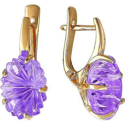 

Серьги женские из золота Эстет 01С317913-2, аметист, 01С317913-2