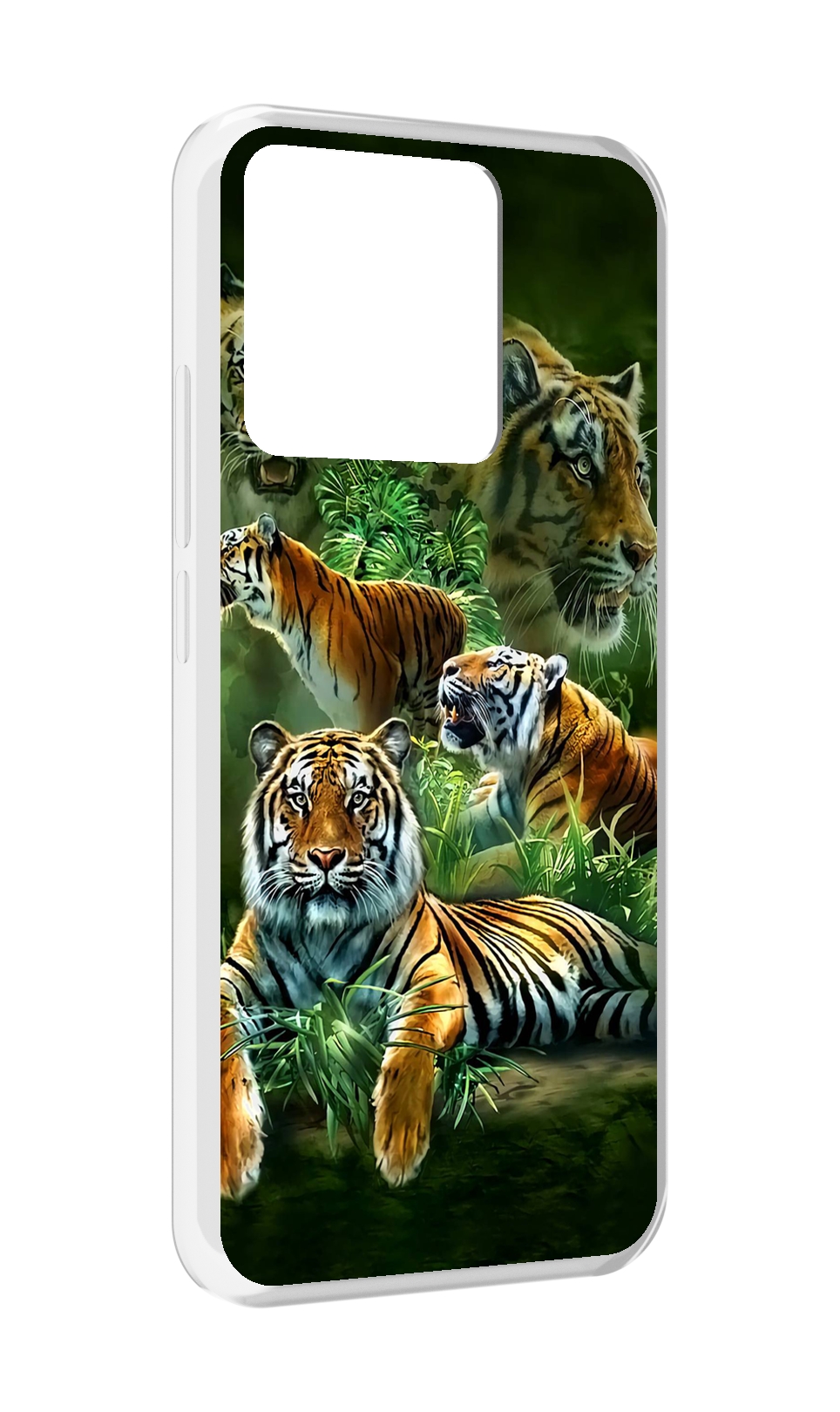 

Чехол MyPads Tocco для Xiaomi Redmi 10A Тигры, Прозрачный, Tocco