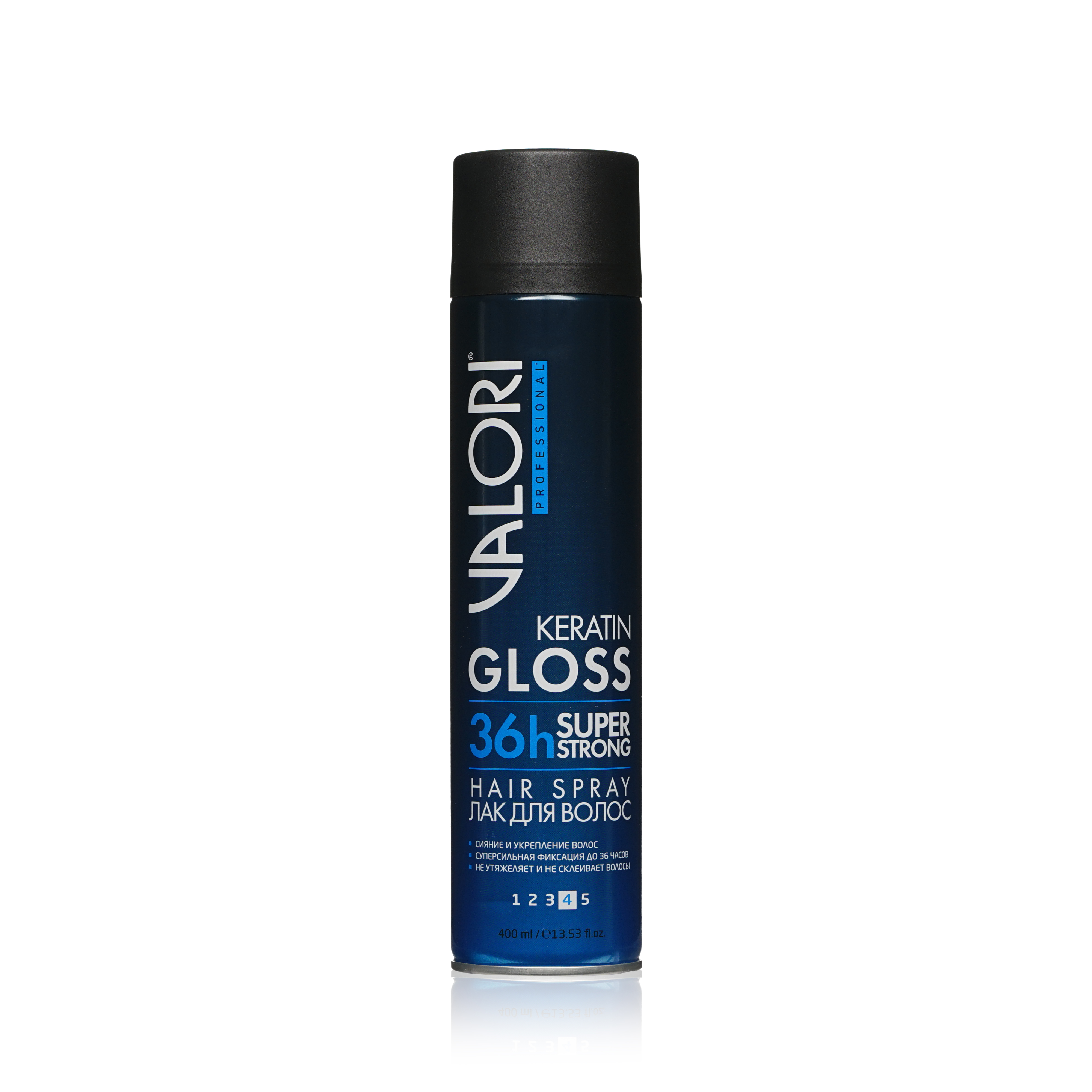 Лак для волос Valori Professional  Keratin Gloss  суперсильная фиксация 4 400мл