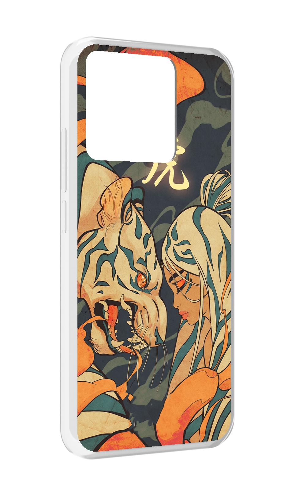 

Чехол MyPads Tocco для Xiaomi Redmi 10A Тигр и девушка друзья, Прозрачный, Tocco