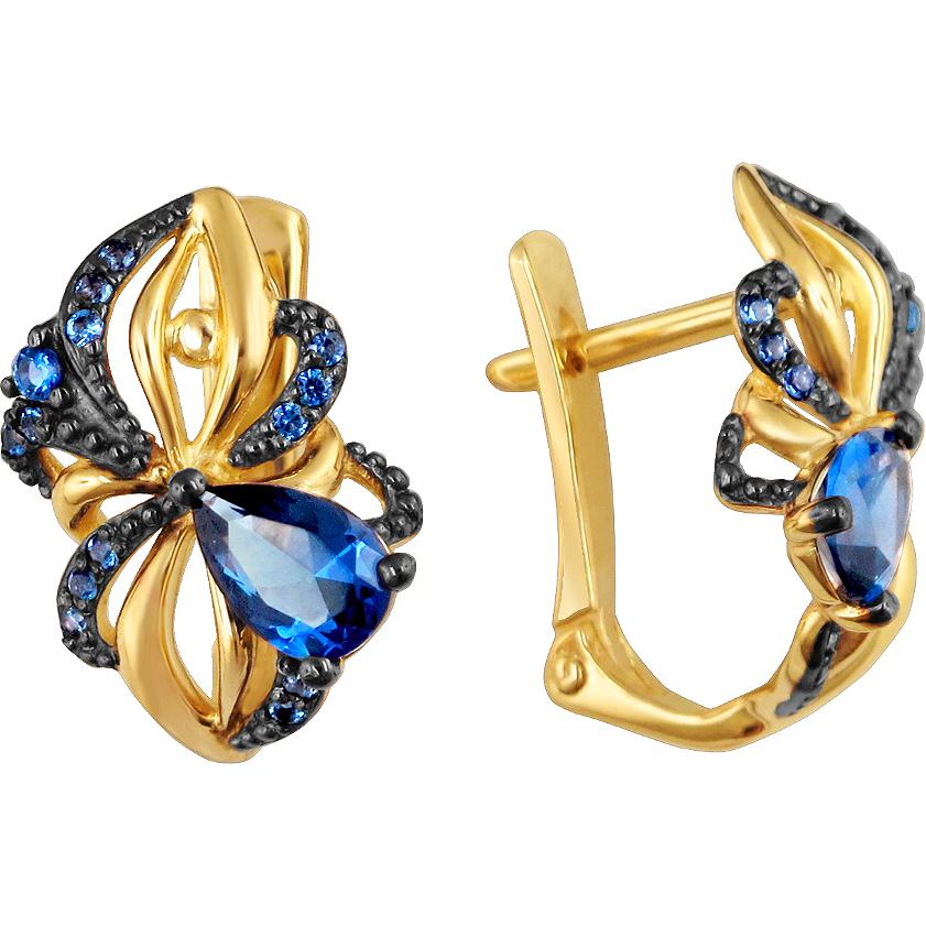 

Серьги женские из золота Эстет 01С2312020ЧР-1, сапфир, 01С2312020ЧР-1