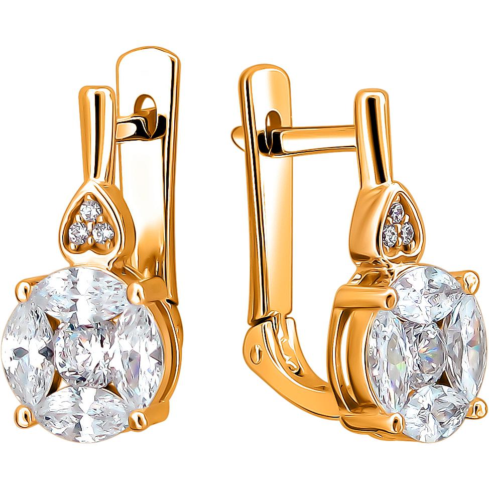 

Серьги женские из золота Эстет 01С1112051, фианит, 01С1112051