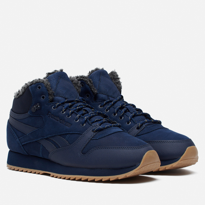 

Кроссовки Reebok Classic Leather Mid Ripple синий, размер 40.5 EU, Classic Leather Mid Ripple