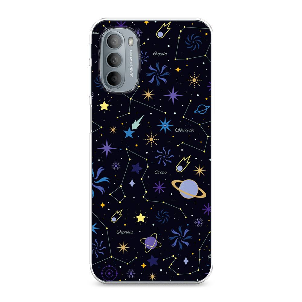

Чехол на Motorola Moto G31 "Цветной космос", Желтый, 241850-2