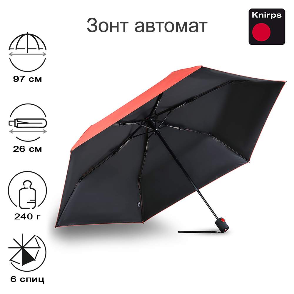 Зонт женский Knirps U.200 Ultra Light Medium Duomatic COATING salmon