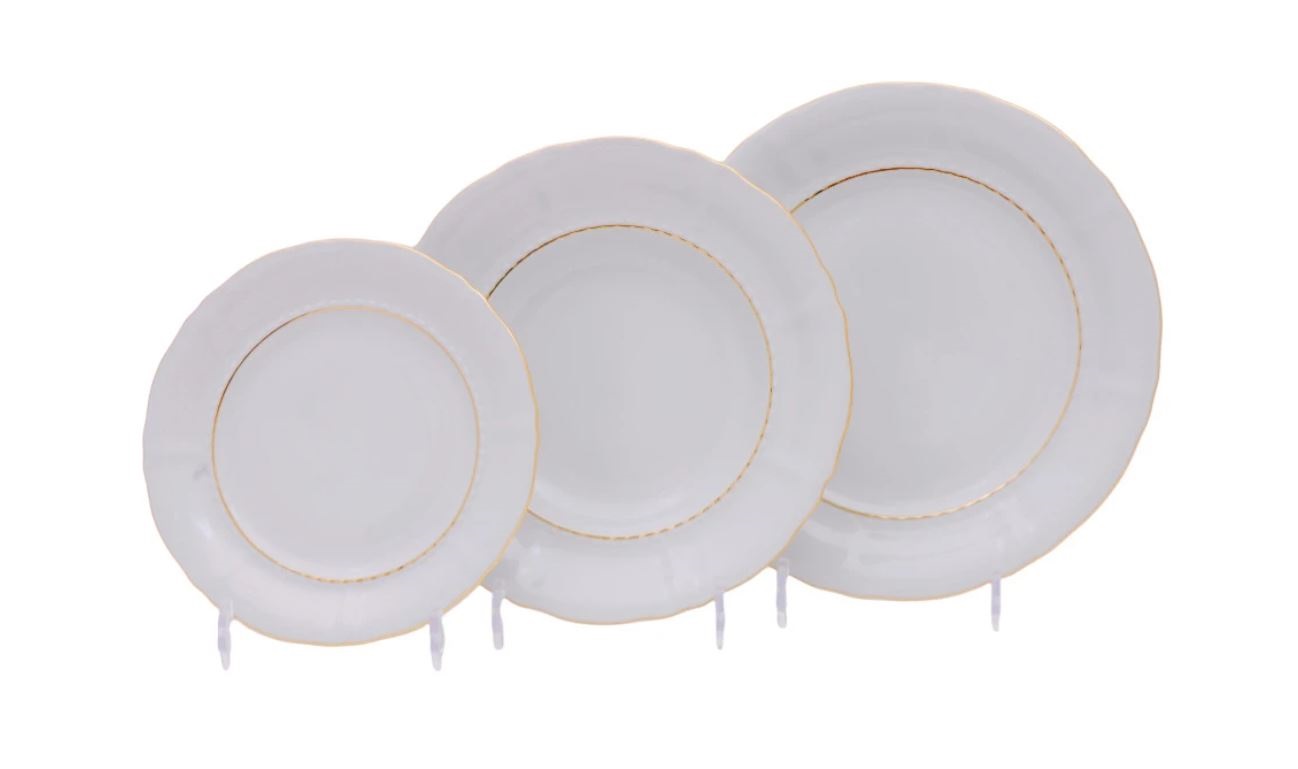 

Набор тарелок Leander Соната 07160119-1139 фарфор, 25x25, 23x23, 19x19, белый, 18 шт