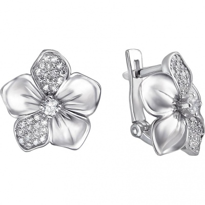 

Серьги из серебра с фианитом Эстет 01С155776, 01С155776