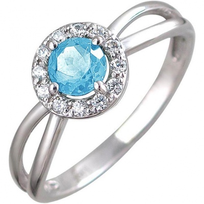 

Кольцо из серебра р.  Эстет 01К258522-4, фианит/топаз, 01К258522-4
