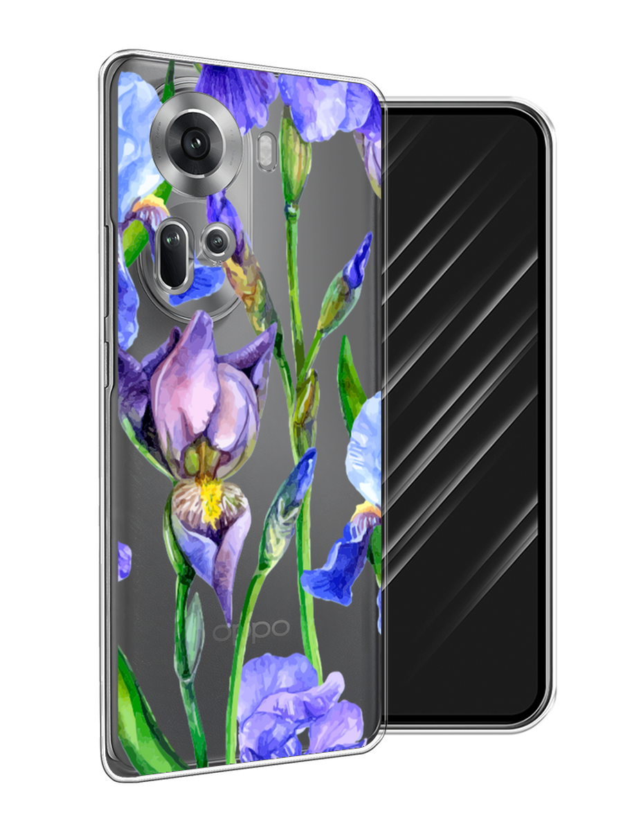 

Чехол Awog на Oppo Reno 11 (Global) "Синие ирисы", Фиолетовый;голубой;зеленый, 2515850-1