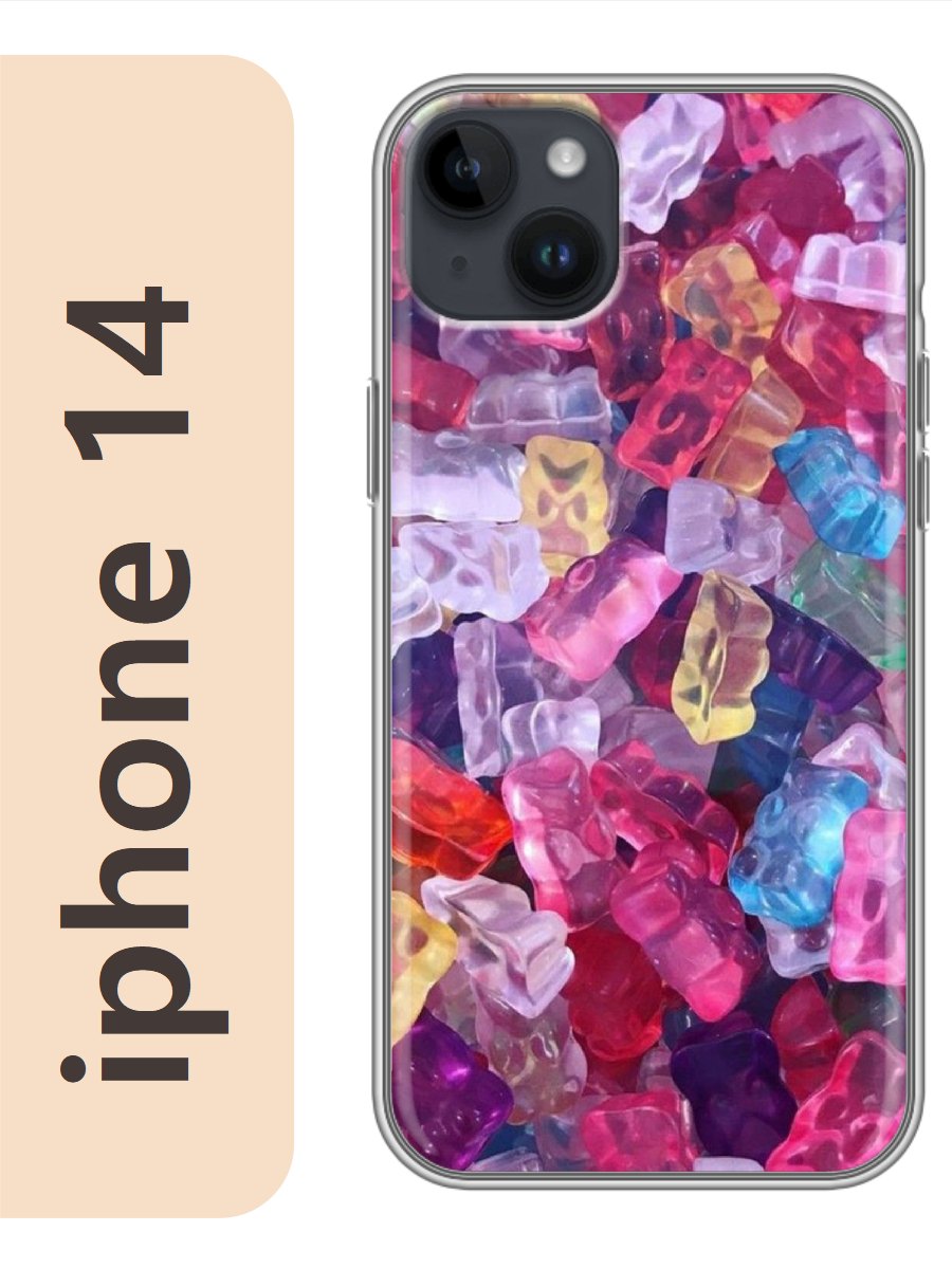 

Чехол на Apple Iphone 14 мармеладные мишки 247, Прозрачный, Iph14swts