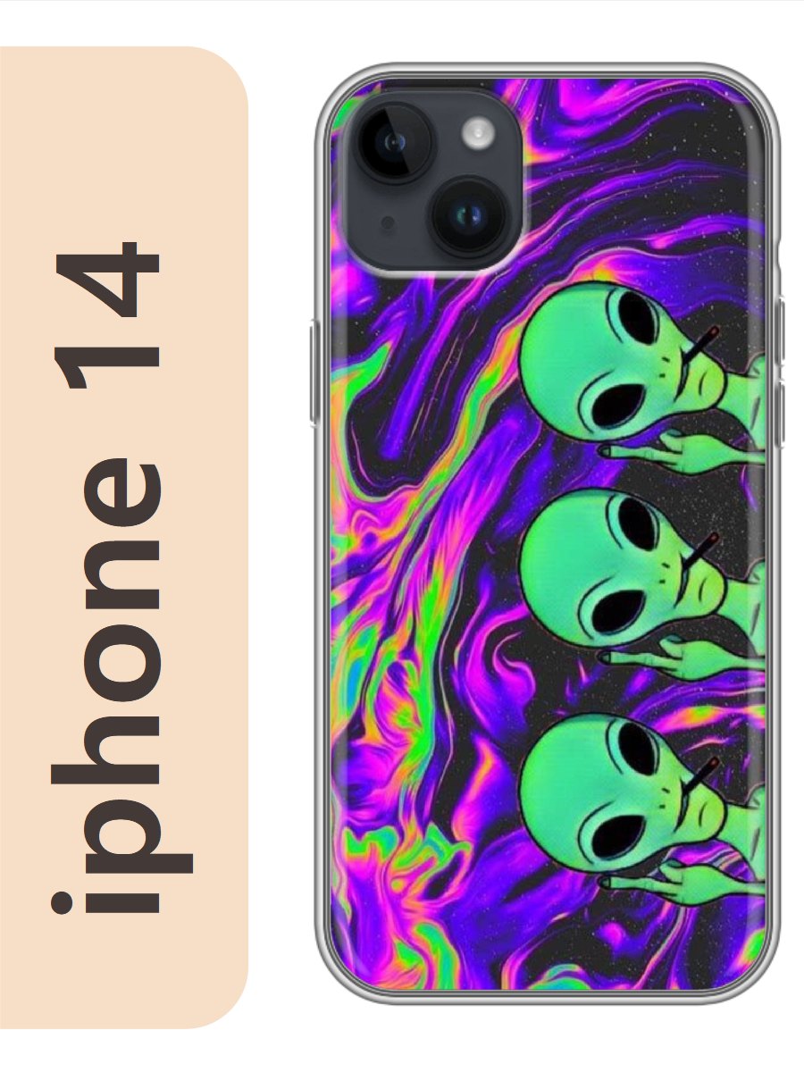 

Чехол на Apple Iphone 14 инопланетяне 239, Прозрачный, Iph14rzne