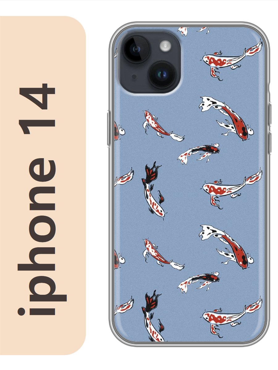 

Чехол на Apple Iphone 14 рыбы фон 235, Прозрачный, Iph14fone