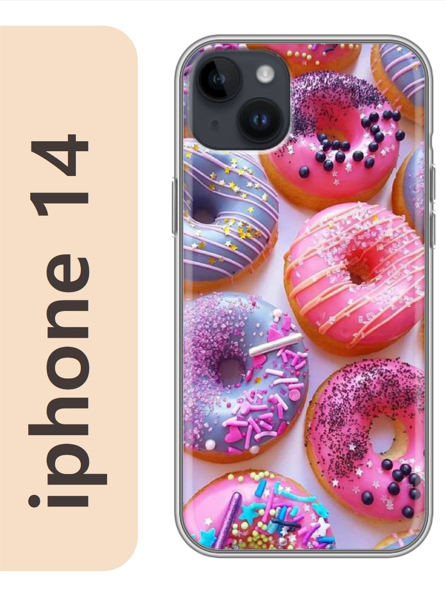 

Чехол на Apple Iphone 14 пончики фон 227, Прозрачный, Iph14swts