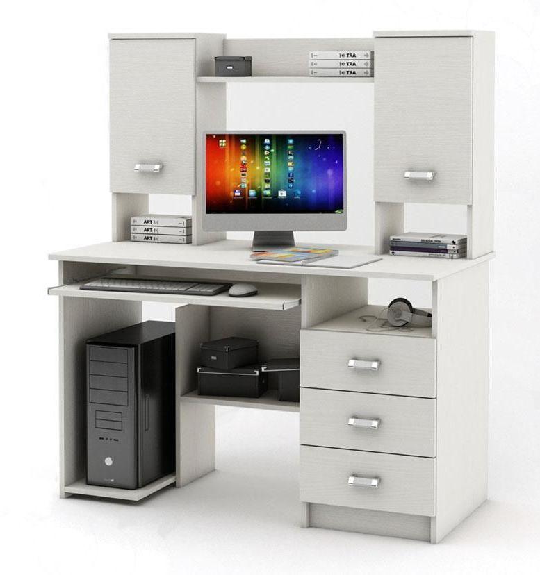 фото Компьютерный стол мф владимир имидж-20 белое дерево