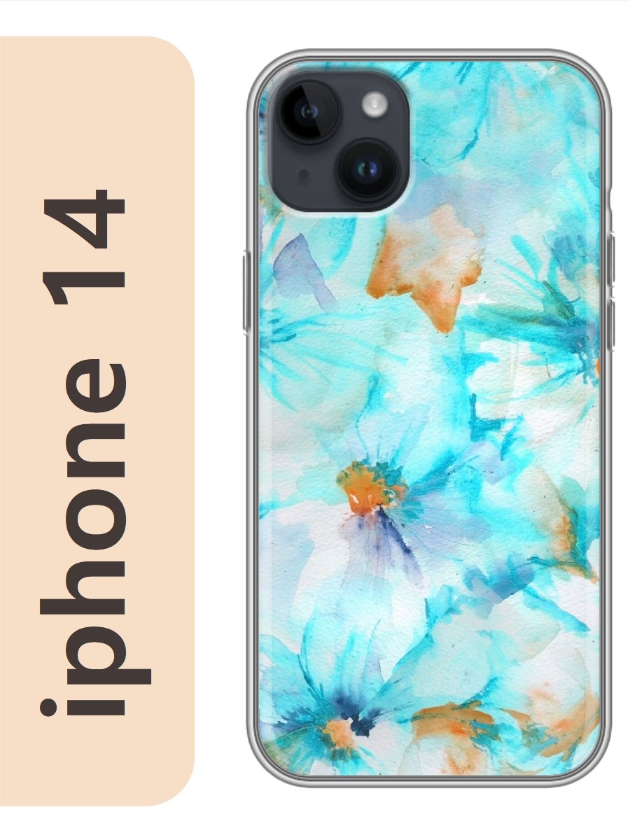 

Чехол на Apple Iphone 14 цветы акварель 190, Прозрачный, Iph14flws
