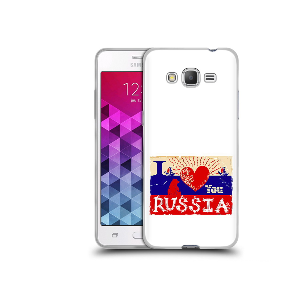

Чехол MyPads Tocco для Samsung Galaxy Grand Prime Люблю Россию, Прозрачный, Tocco