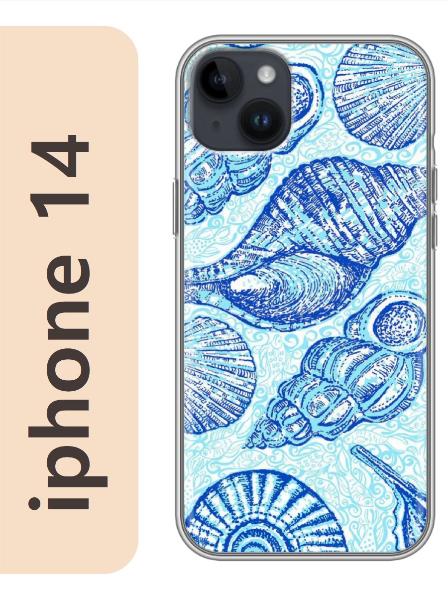 

Чехол на Apple Iphone 14 ракушки морской 151, Прозрачный, Iph14rzne