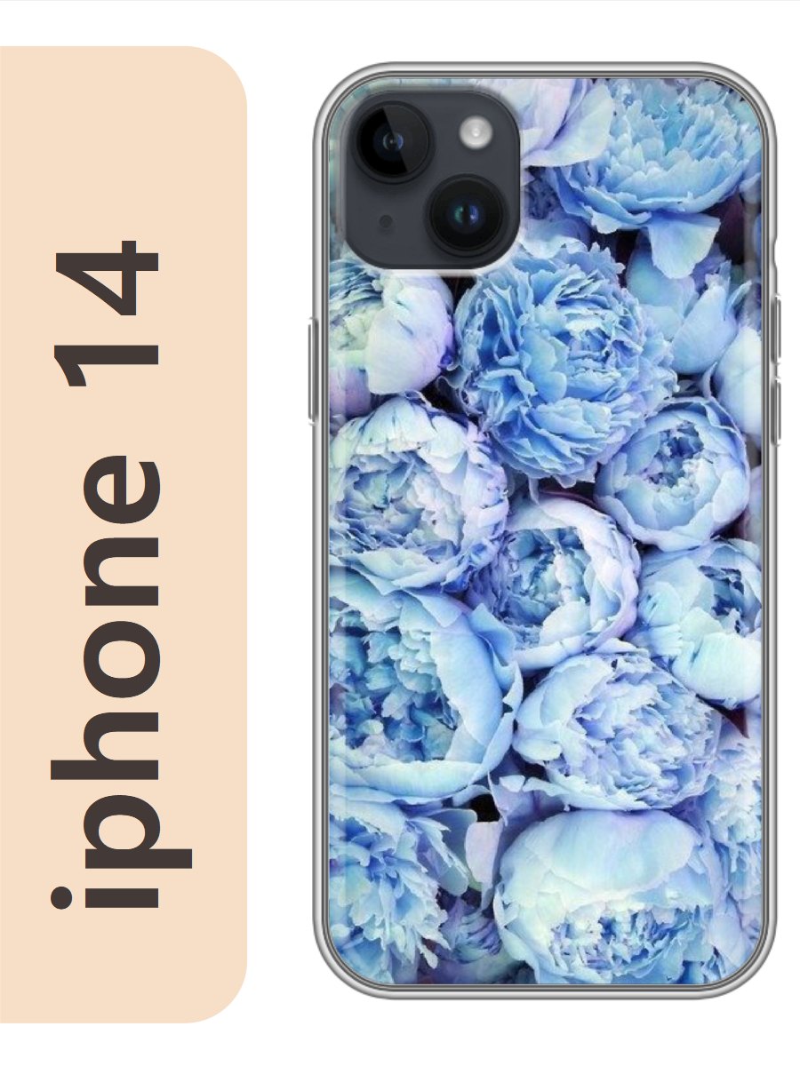 

Чехол на Apple Iphone 14 пионы 145, Прозрачный, Iph14flws