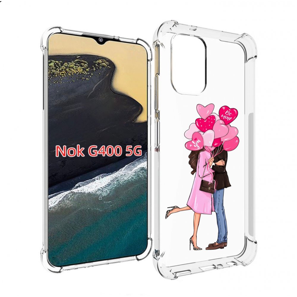 

Чехол MyPads девушка-с-парнем-сердечки женский для Nokia G400 5G, Прозрачный, Tocco