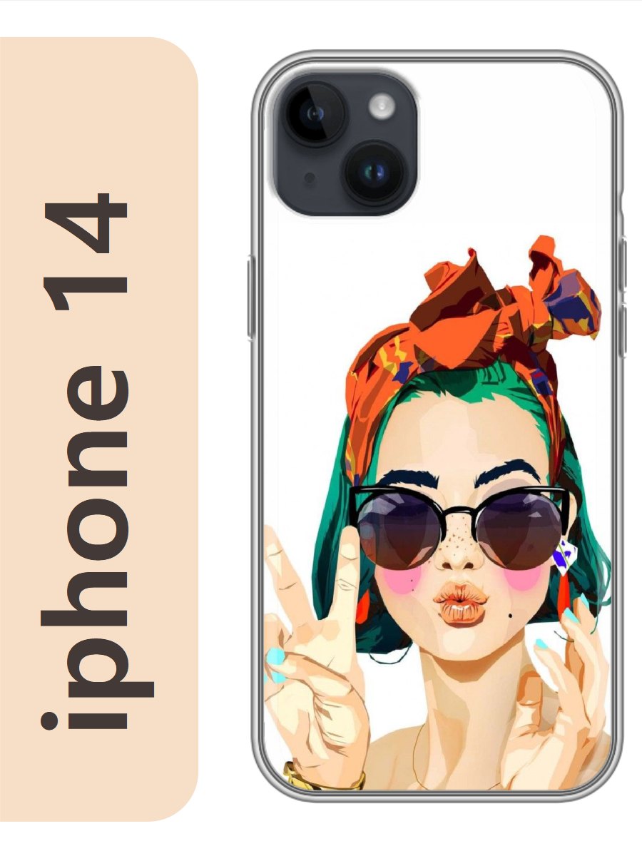 

Чехол на Apple Iphone 14 девушка 143, Прозрачный, Iph14rzne