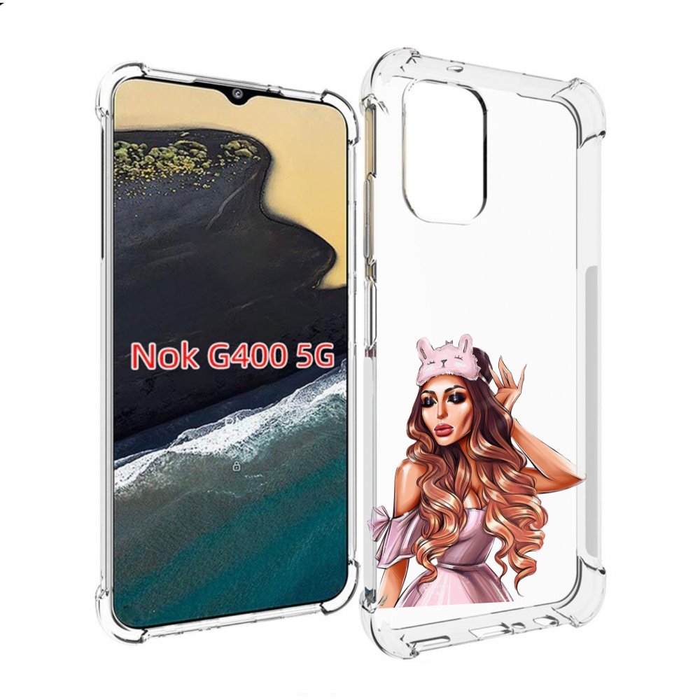 

Чехол MyPads девушка-с-маской-для-сна женский для Nokia G400 5G, Прозрачный, Tocco