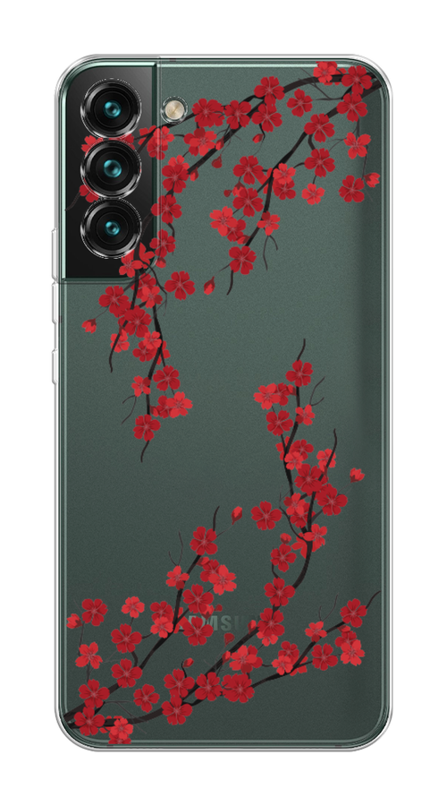 

Чехол на Samsung Galaxy S22 "Красная сакура", Красный;черный, 2103850-2