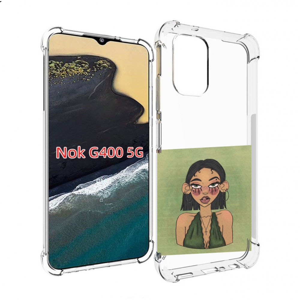 

Чехол MyPads девушка-с-каре-и-тату для Nokia G400 5G, Прозрачный, Tocco