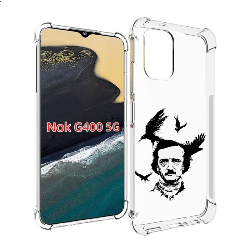 

Чехол MyPads Эдгар Аллан черно белый для Nokia G400 5G, Прозрачный, Tocco
