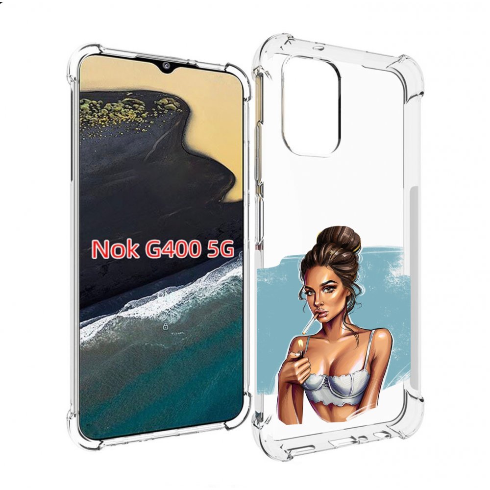 

Чехол MyPads девушка-с-зажигалкой для Nokia G400 5G, Прозрачный, Tocco