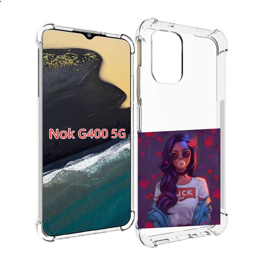 

Чехол MyPads девушка-с-жвачкой женской для Nokia G400 5G, Прозрачный, Tocco