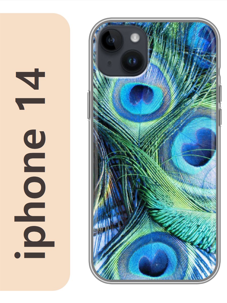 

Чехол на Apple Iphone 14 перья павлина 113, Iph14rzne