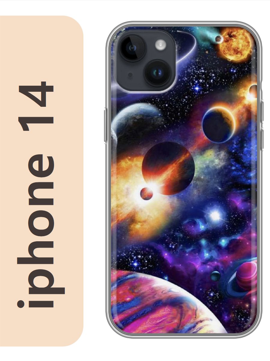 

Чехол на Apple Iphone 14 космос 093, Прозрачный, Iph14rzne