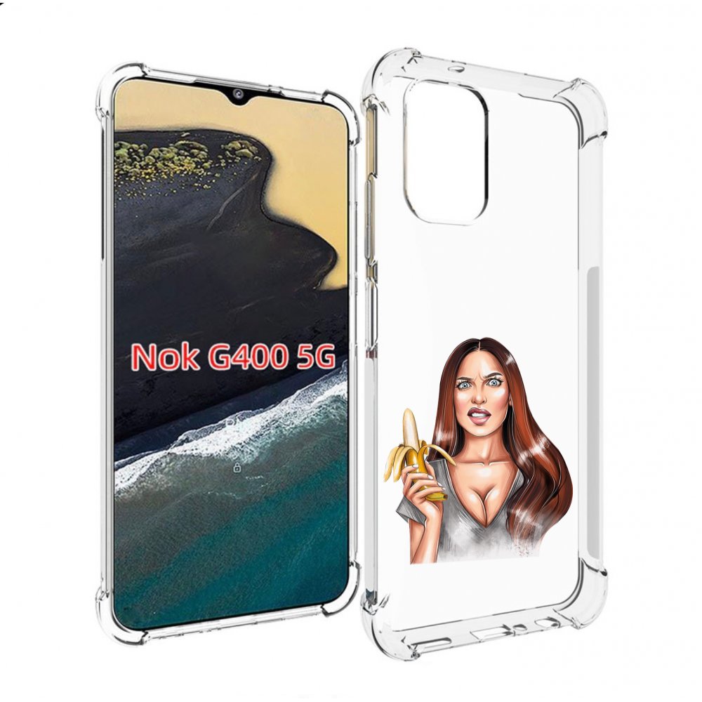 

Чехол MyPads девушка-с-бананом для Nokia G400 5G, Прозрачный, Tocco