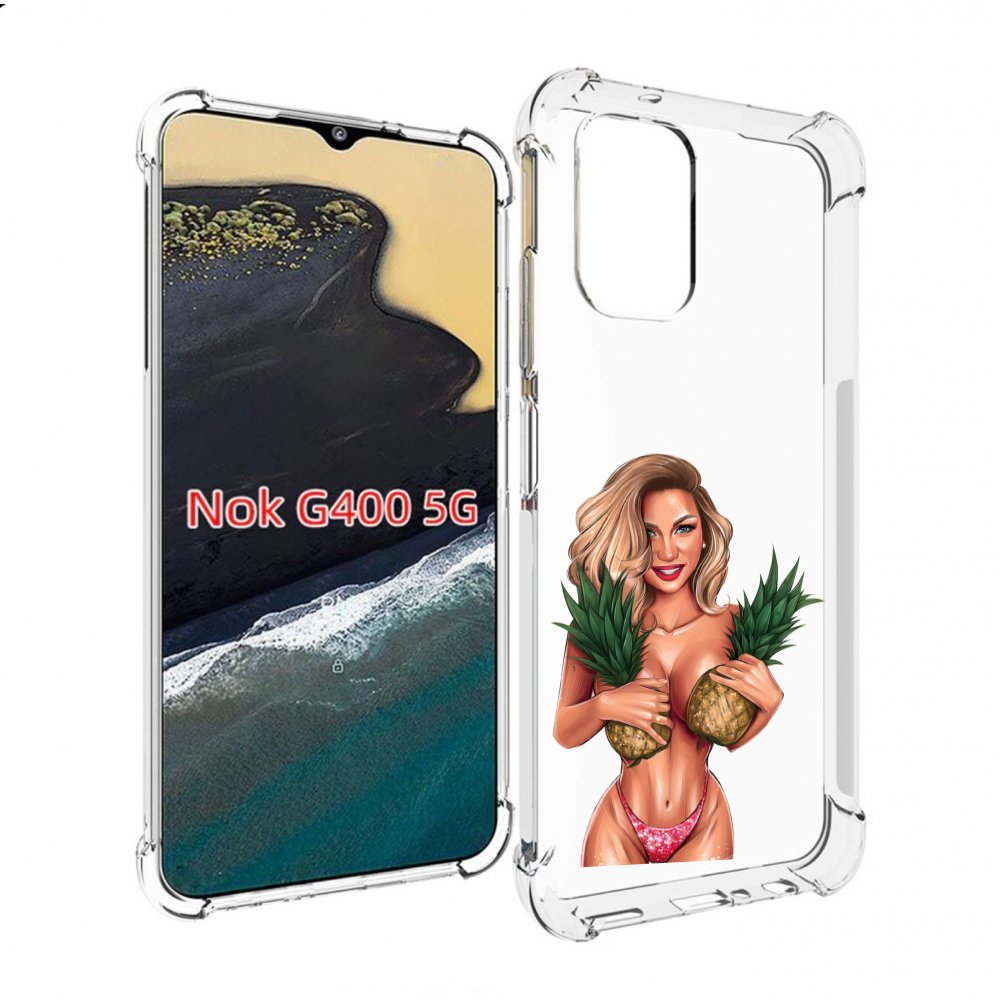 

Чехол MyPads девушка-с-ананасами женский для Nokia G400 5G, Прозрачный, Tocco