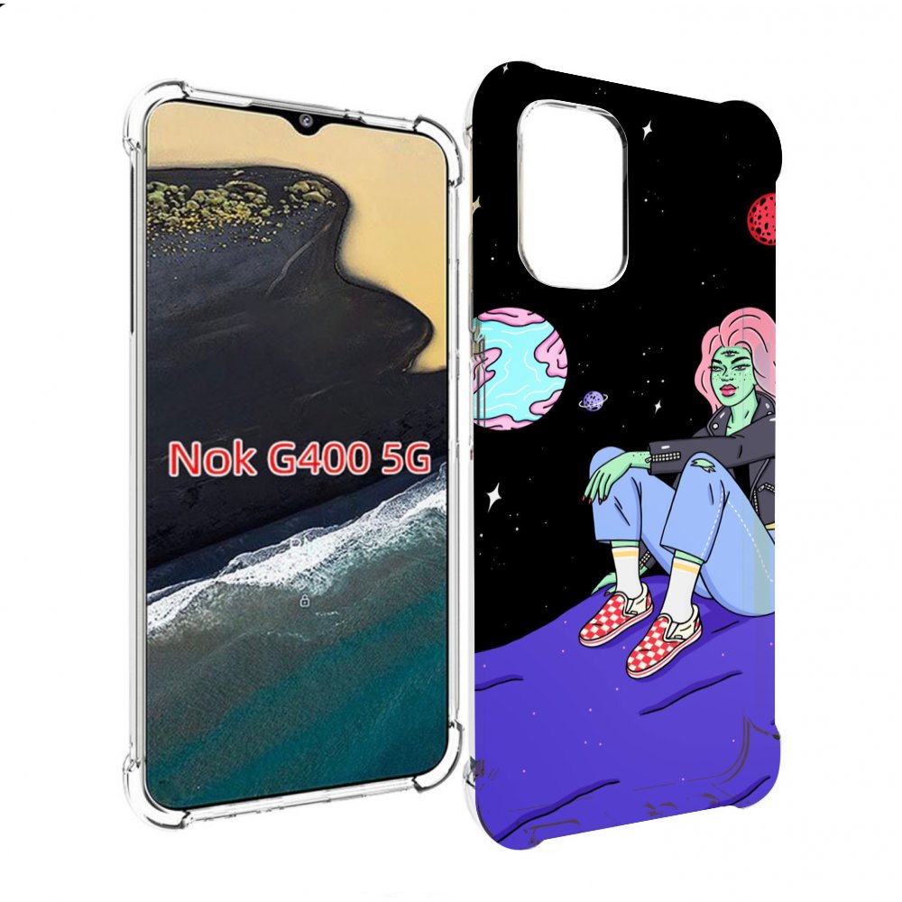 

Чехол MyPads девушка-на-луне-мультик для Nokia G400 5G, Прозрачный, Tocco