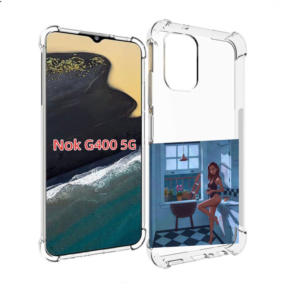 

Чехол MyPads девушка-на-кухне для Nokia G400 5G, Прозрачный, Tocco