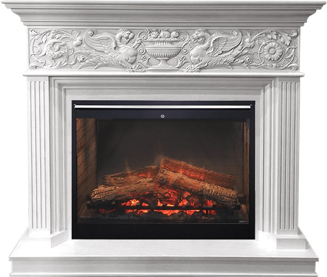 

Каминокомплект Palace - Белый с серебром с очагом Symphony 30'' DF3020-INT