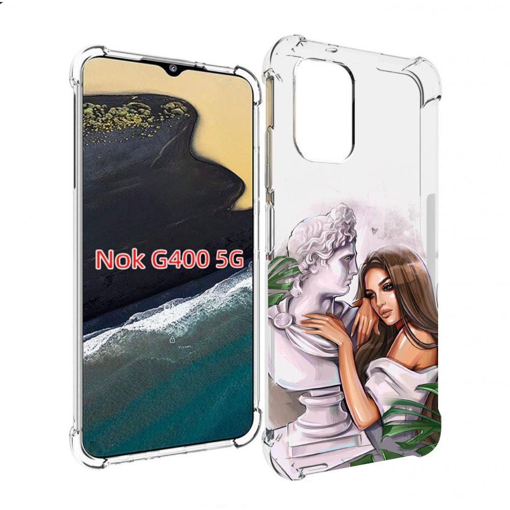 

Чехол MyPads девушка-модель-со-статуей женский для Nokia G400 5G, Прозрачный, Tocco