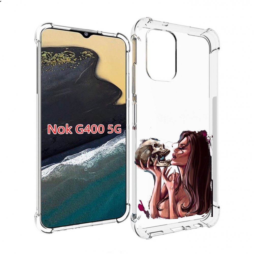 

Чехол MyPads девушка-модель-с-черепом для Nokia G400 5G, Прозрачный, Tocco