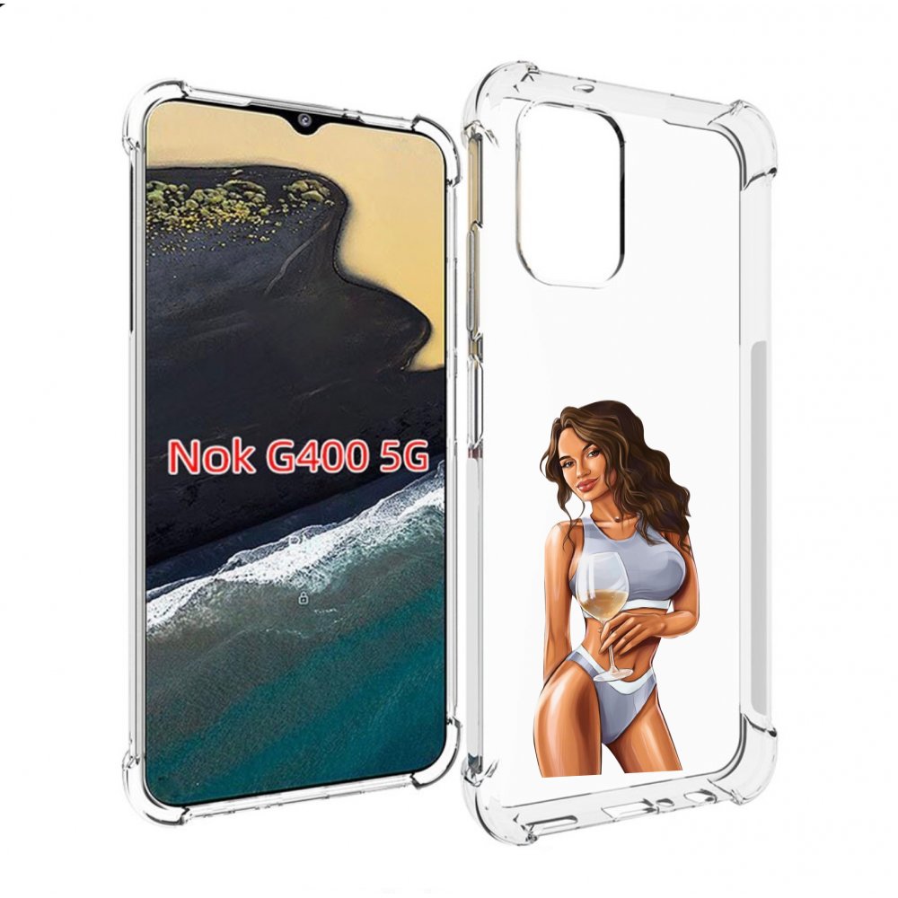 

Чехол MyPads девушка-в-сером-купальнике- женский для Nokia G400 5G, Прозрачный, Tocco