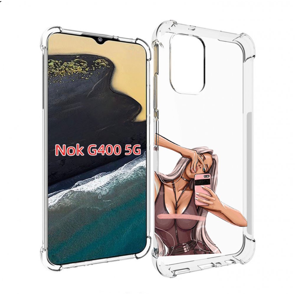 

Чехол MyPads девушка-в-прозрачной-одежде для Nokia G400 5G, Прозрачный, Tocco