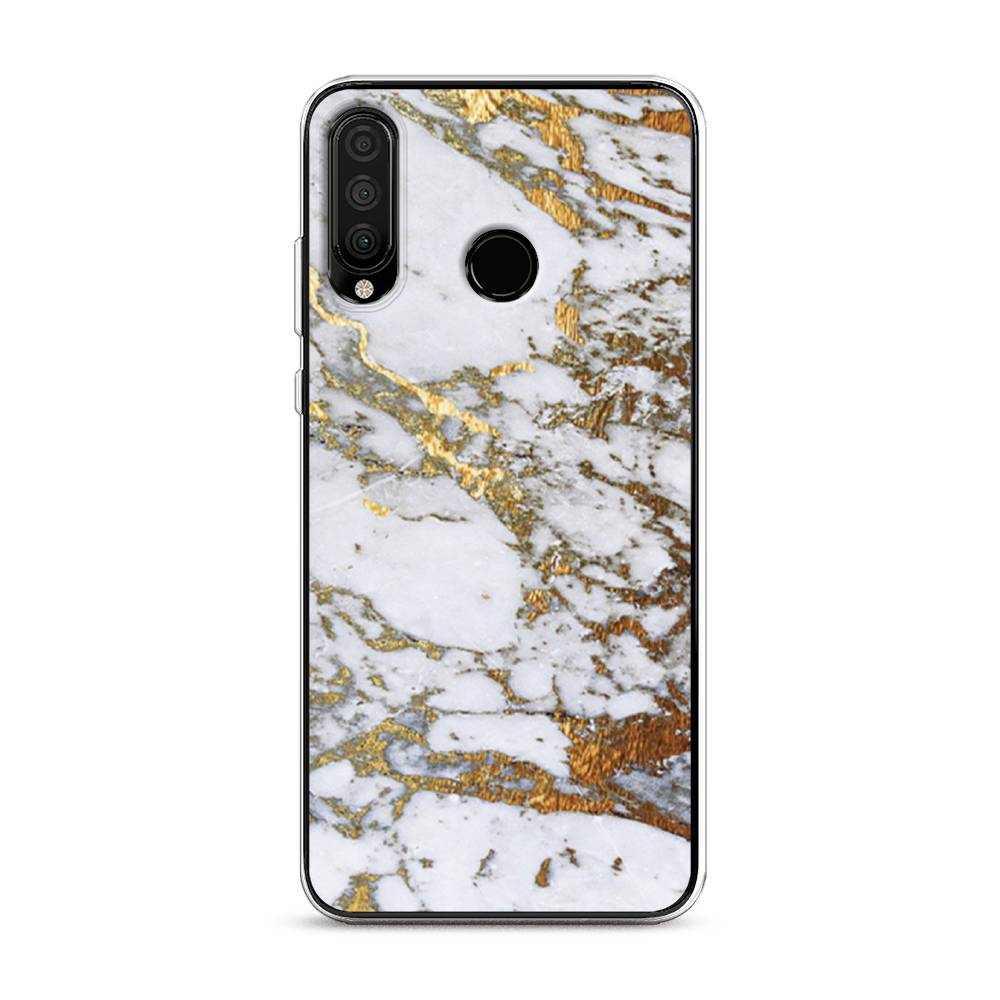 фото Чехол awog "белый мрамор" для huawei p30 lite