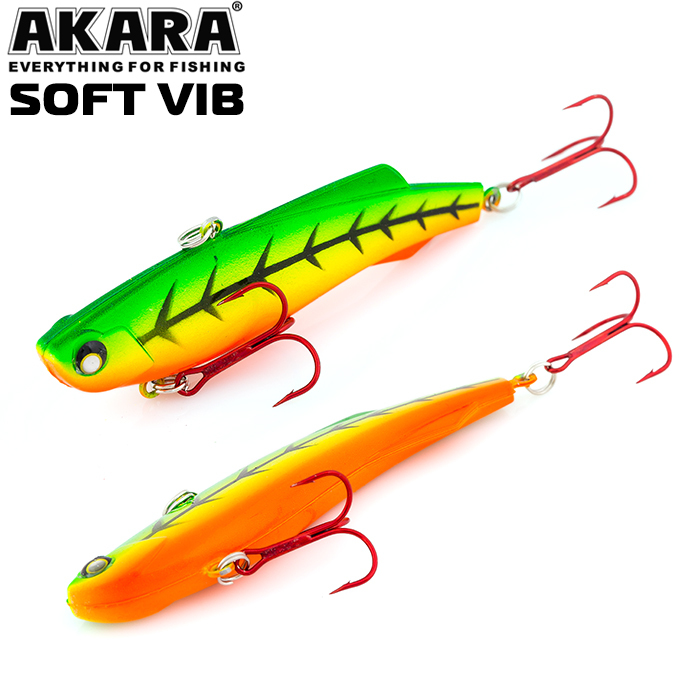 

Воблер Akara раттлин Soft Vib 55 мм 9 гр 1/3 oz 2,2 in A145, Разноцветный, Soft Vib