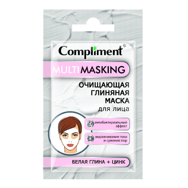 Очищающая маска для лица Compliment Multimasking с белой глиной и цинком саше 7 мл