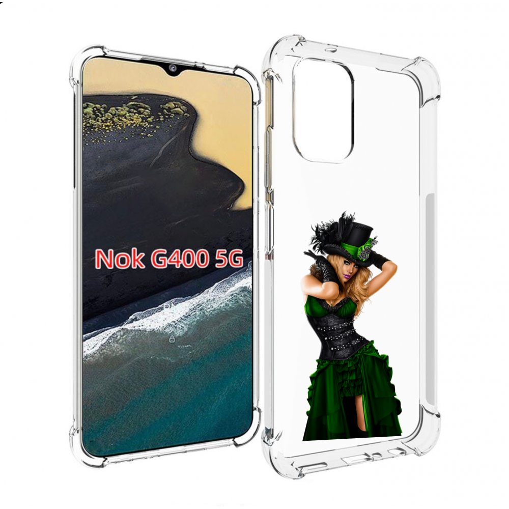 

Чехол MyPads девушка-в-модном-длинном-платье женский для Nokia G400 5G, Прозрачный, Tocco